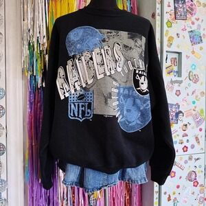 Vintage 90s black Raiders crewneck sweatshirt